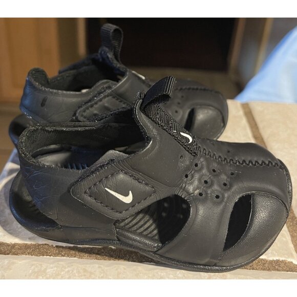 Nike Baby Boy's Sunray Protect 2 TD (Infant/Toddler) Black/White 4C Toddler Baby - Picture 4 of 9